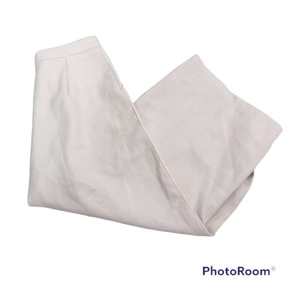 Missguided cream beige wide leg cropped pants size 4 - Picture 4 of 9